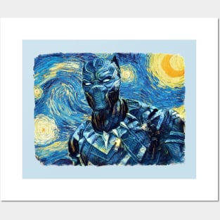 Black Panther Van Gogh Style Posters and Art